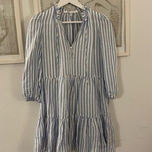 Veronica Beard Striped Blue and White Dress